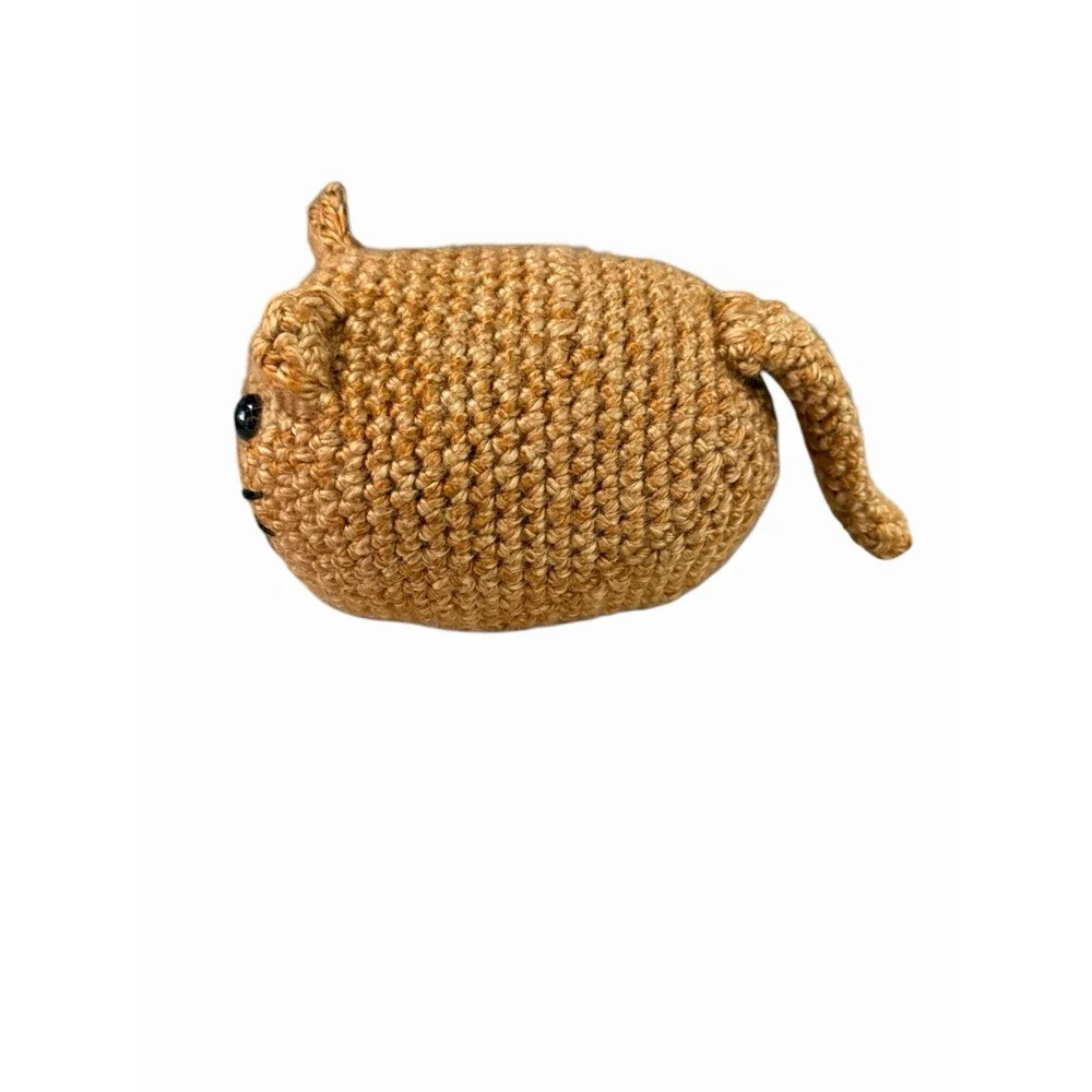 New Handmade Crochet Plushie Cat Kitten brown orange